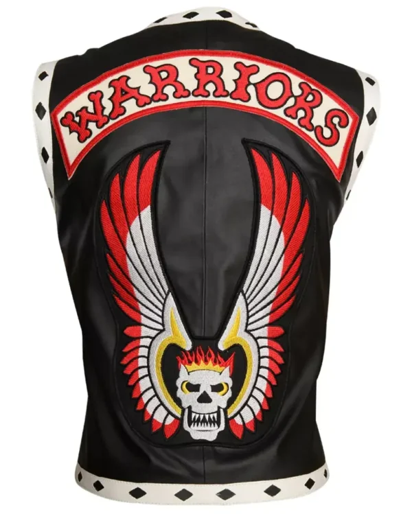 The Warriors Movie Black Biker Leather Vest Jacket 600 215 749 The Warriors Movie Black Biker Leather Vest Jacket