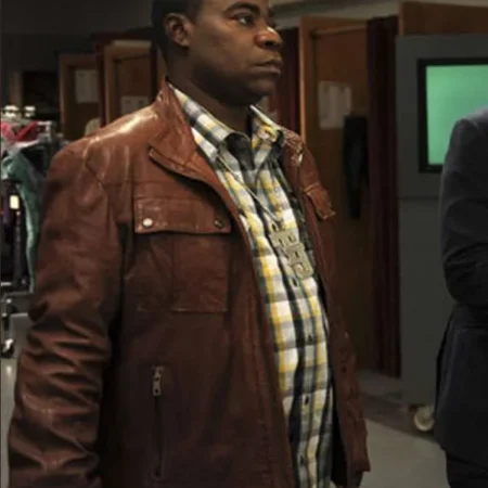 Tracy Jordan 30 Rock Brown Leather Jacket For Sale
