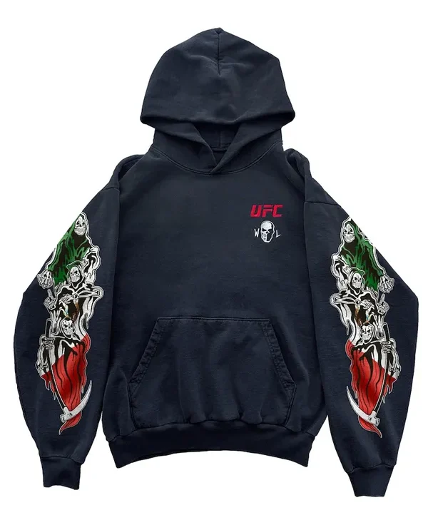 UFC-2025-Mexico-Three-Reapers-Black-Hoodie