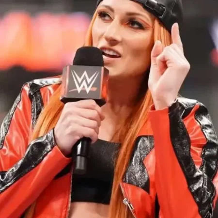 WWE Becky Lynch Red and Black Leather Jacket