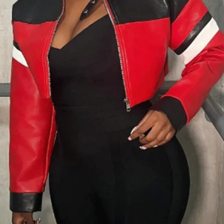 WWE Nikki Bella Red Motorcycle Leather Jacket