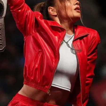 WWE Raw Becky Lynch Red Leather Jacket For Sale