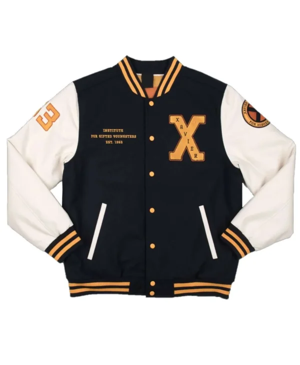 Xavier Institute Black and White Varsity Jacket