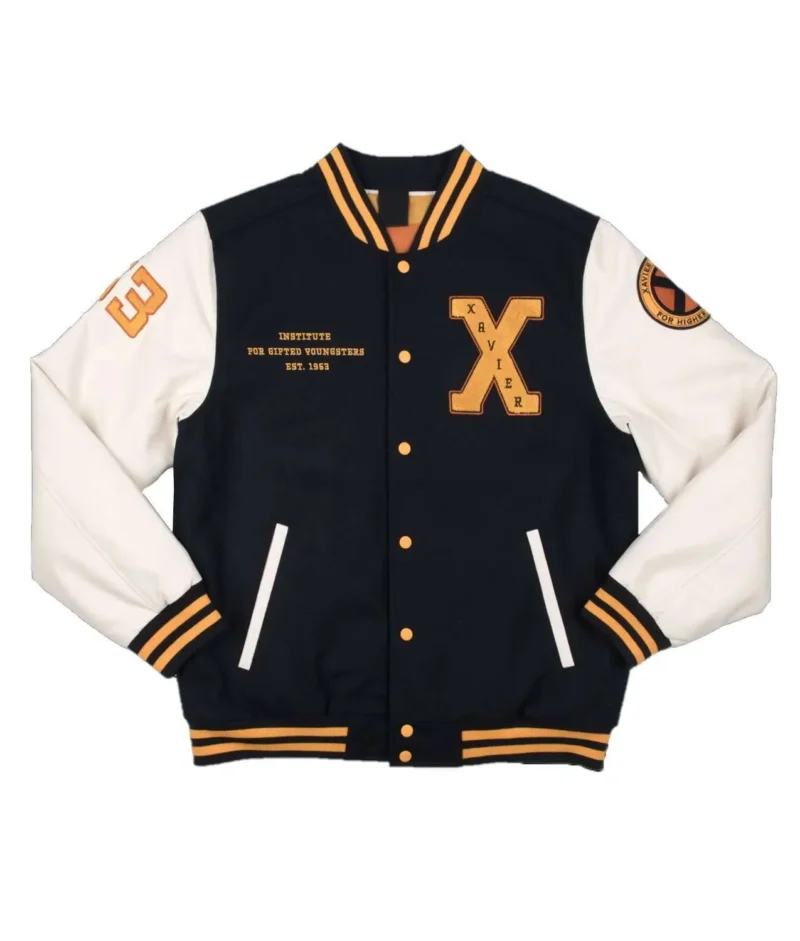 Xavier Institute Black and White Varsity Jacket