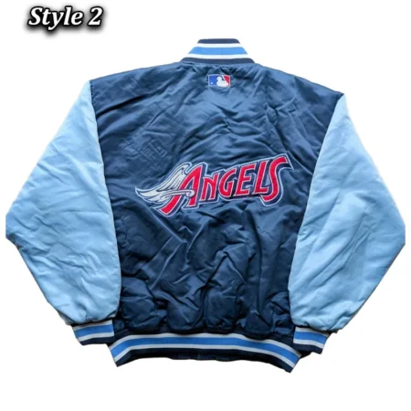 anaheim angels 90s black and blue satin jacket