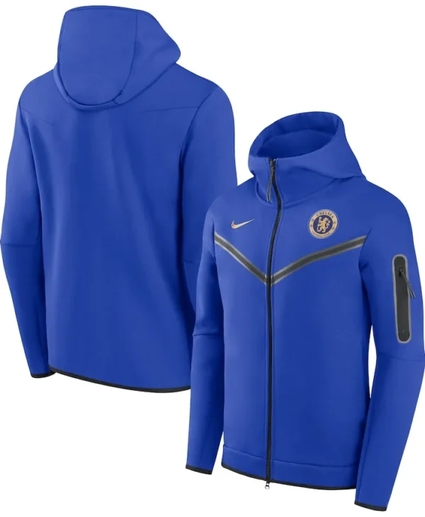 chelsea tech blue fleece hoodie