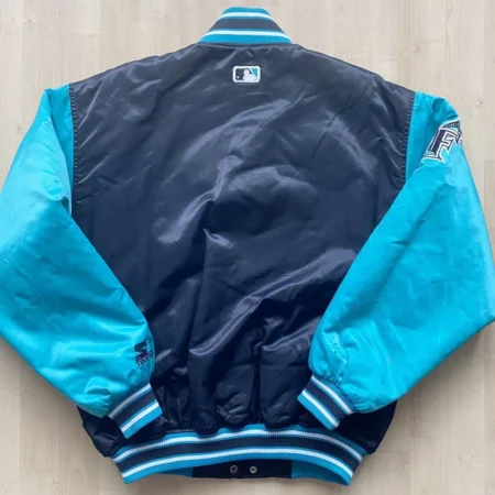 Florida Marlins Blue and Black Satin Jacket