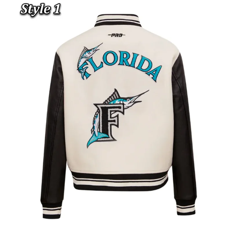 Retro Classic Rib Florida Marlins Varsity Jacket