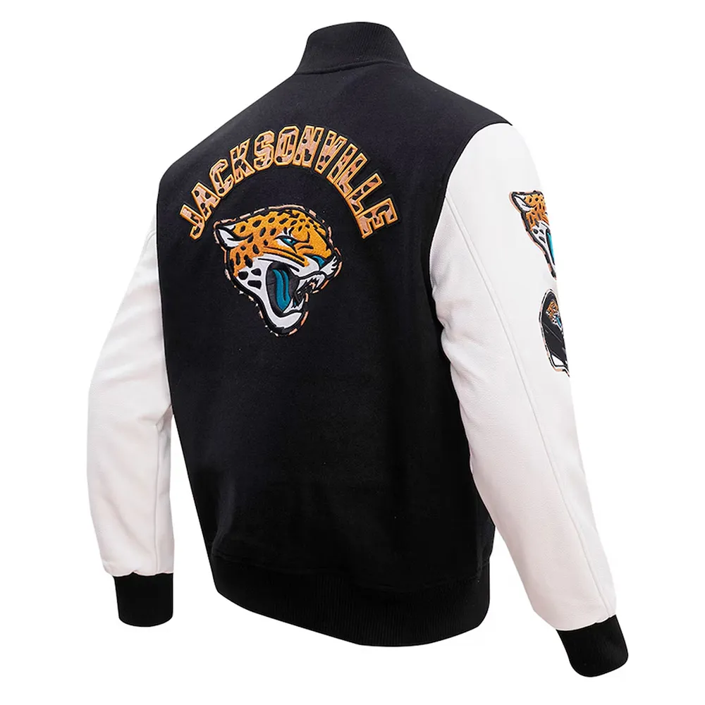 jacksonville jaguars animal patches black varsity jacket jacksonville jaguars animal patches black varsity jacket