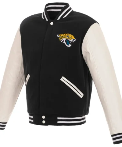 jacksonville jaguars black and white varsity jacket