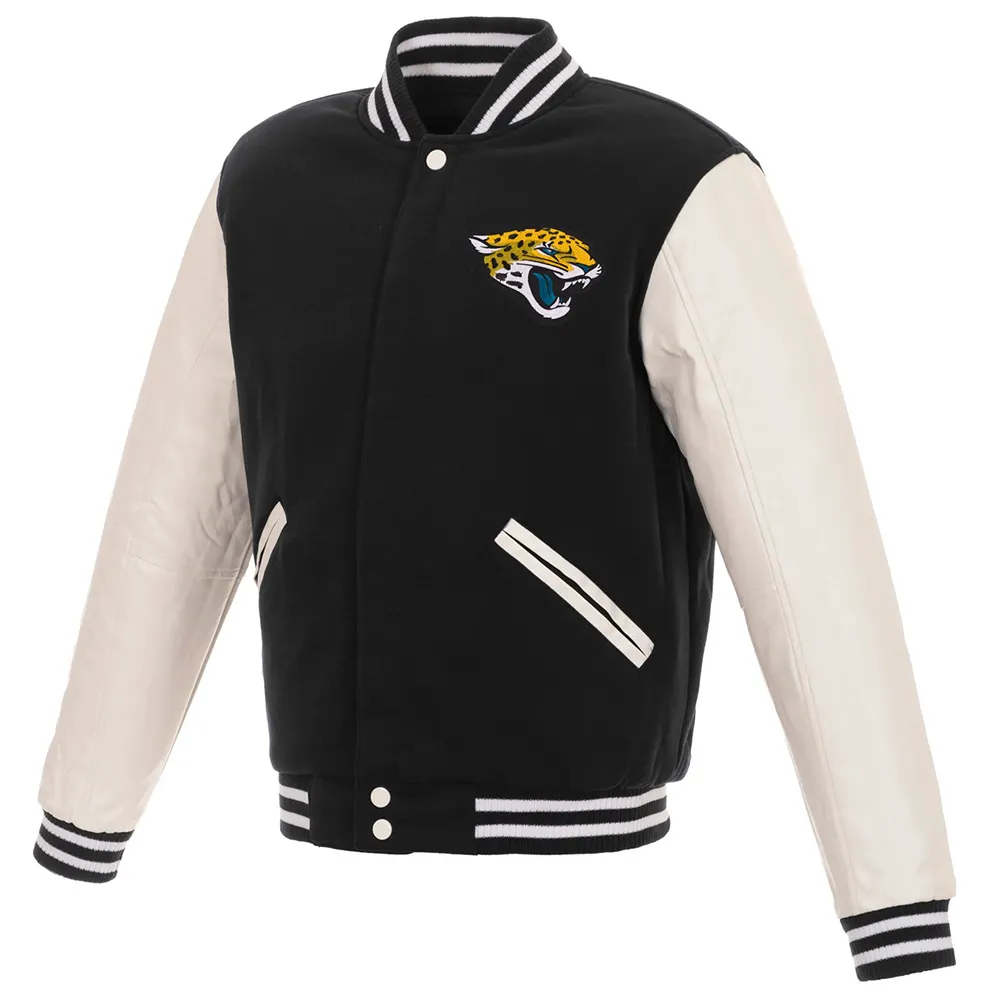 jacksonville jaguars black and white varsity jacket jacksonville jaguars black and white varsity jacket