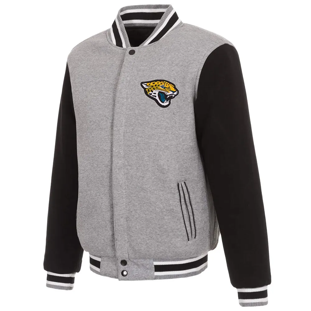jacksonville jaguars gray and black varsity jacket jacksonville jaguars gray and black varsity jacket