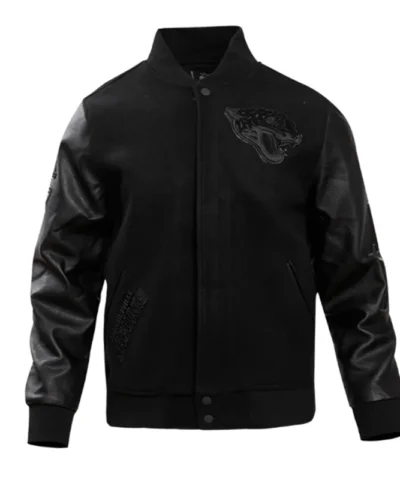 jacksonville jaguars triple black varsity jacket