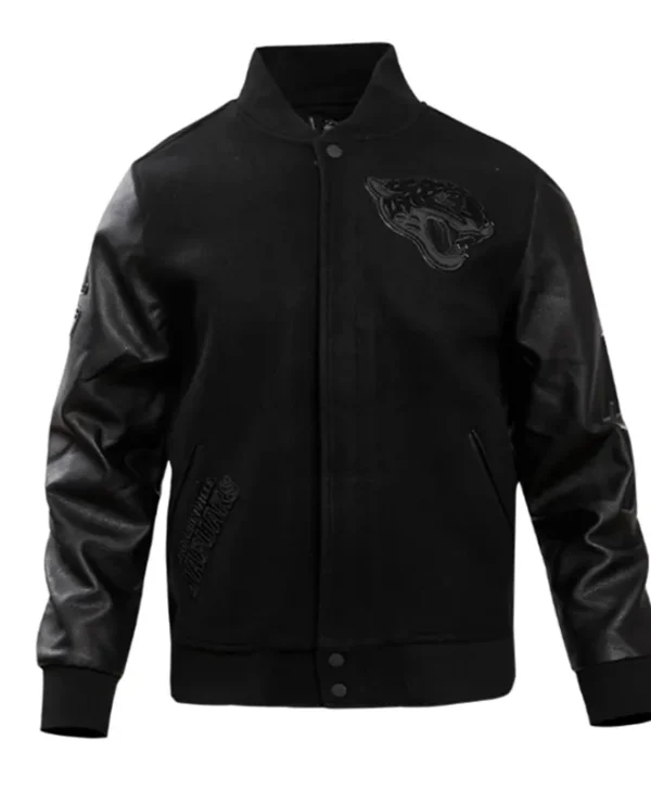 jacksonville jaguars triple black varsity jacket