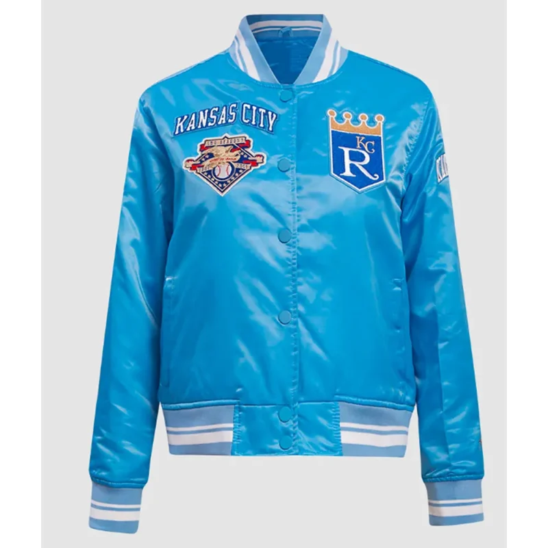 kansas city royals retro classic rib satin jacket