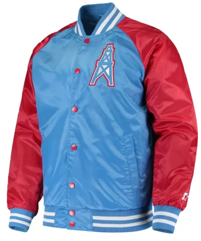 lead off tennessee titans light blue and red satin jacket