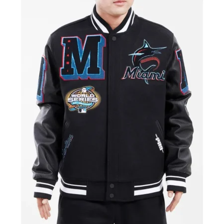 mash up miami marlins varsity jacket