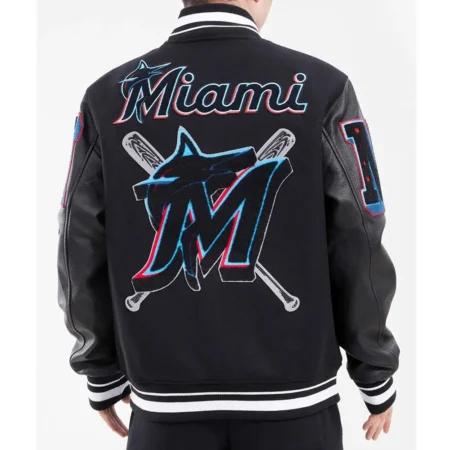 miami marlins mash up varsity jacket