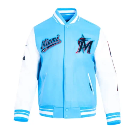 miami marlins script tail varsity jacket