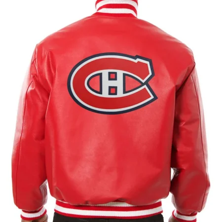 Montreal Canadiens Bomber Red Leather Jacket