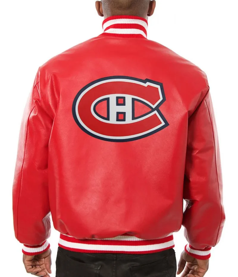 Montreal Canadiens Bomber Red Leather Jacket