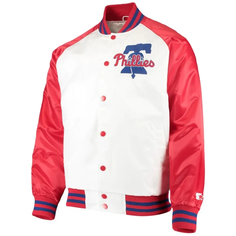 philadelphia phillies red and white satin jacket
