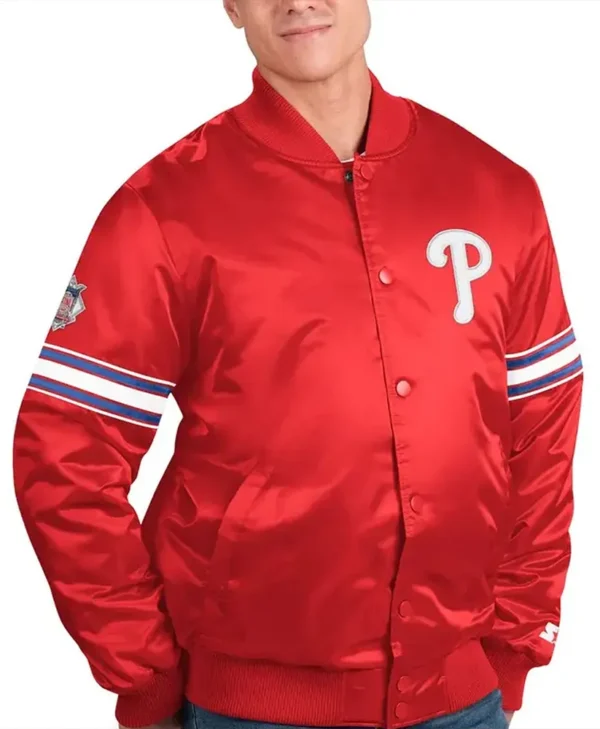 philadelphia phillies red satin jacket