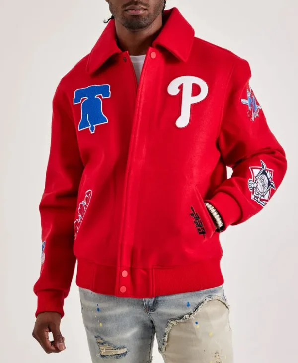 philadelphia phillies red varsity jacket