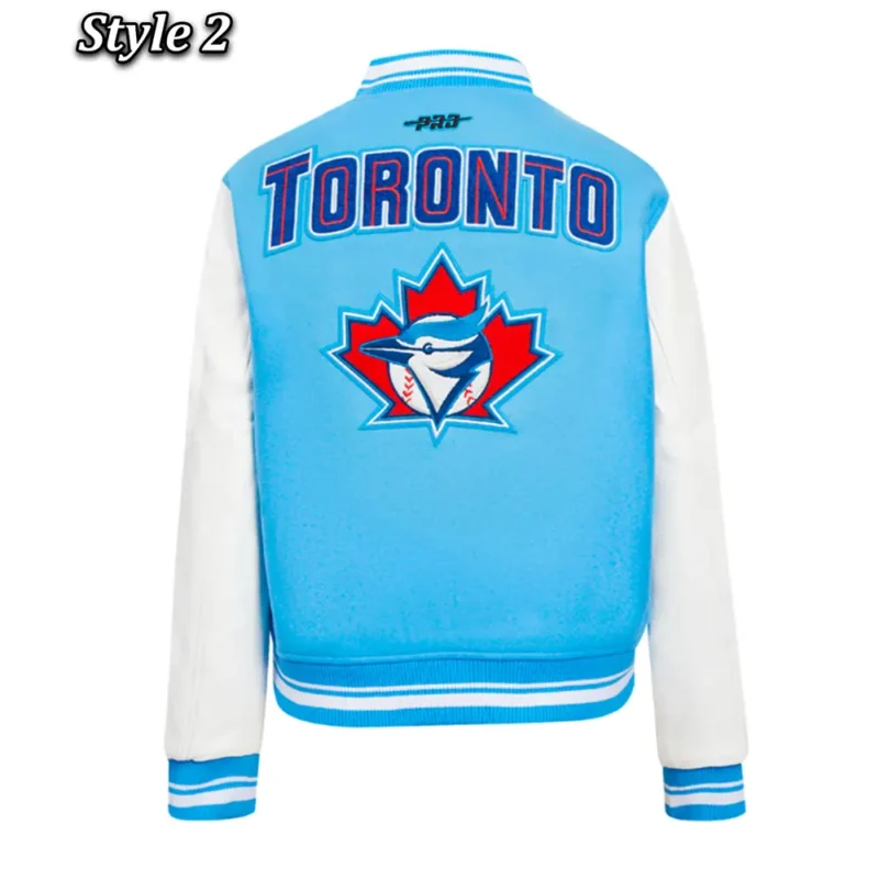 retro classic toronto blue jays rib blue and white jacket