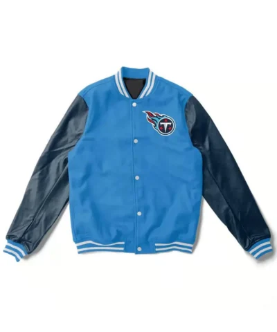 tennessee titans light blue and navy varsity jacket scaled