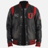 Men’s Liberate USA Black Leather Varsity Jacket