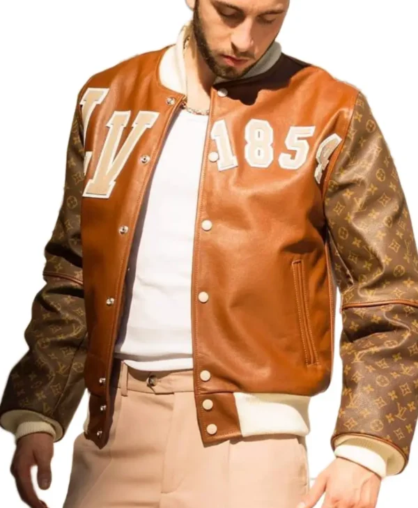 1854 Louis Vuitton Leather Varsity Jacket