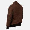 Men’s Brown Suede Bomber Leather Jacket