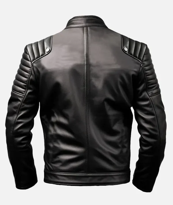 Men’s Sportage Black and White Café Racer Leather Jacket