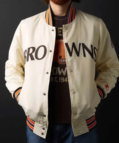 90s-Cleveland-Browns-White-Satin-Bomber-Jacket-For-Sale