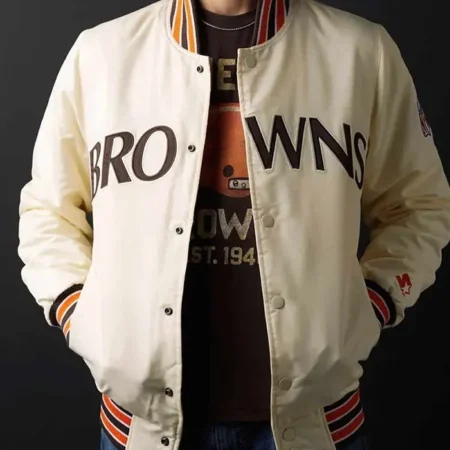 90s-Cleveland-Browns-White-Satin-Bomber-Jacket-For-Sale