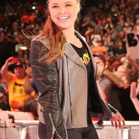 Ronda Rousey WWE Stylish Black Leather Jacket