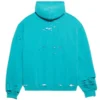 Balenciaga Destroyed Hoodie Blue For Sale