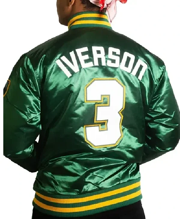 Bethel Iverson High School Green Satin Varsity Jacket For Sale