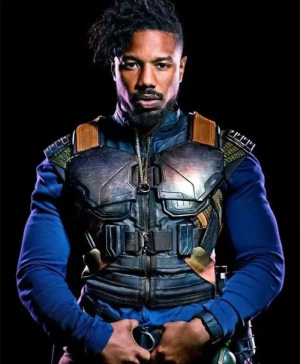 Black-Panther-Erik-Killmonger-Leather-Costume-Vest-front