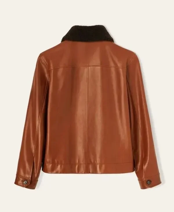 Shearling Leather Jacket Worn by Brad Pitt at LA Art Exhibit