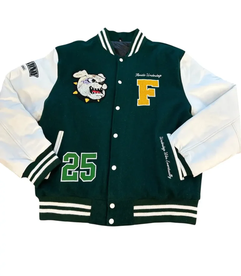 Buy Bizzy Crook Florida Underdogs Green Varsity Jacket