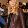 CBS-Mornings-2025-Scarlett-Johansson-Brown-Leather-Blazer-Jacket