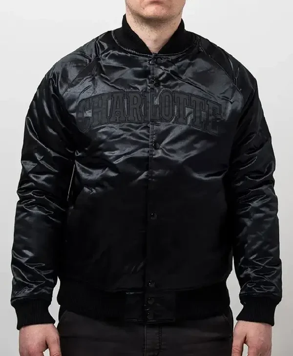 Charlotte Hornets Black Satin Jacket