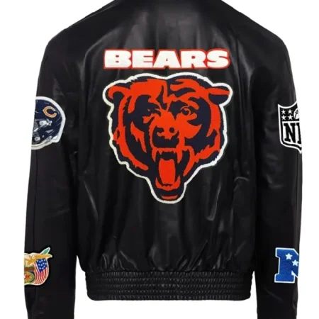 Chicago Bears Black Leather Jacket