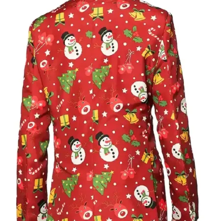 Christmas Tree Lights Red Printed Blazer For Sale