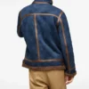 Dean Ambrose Blue Suede Shearling Jacket back