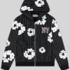 Denim Tears Limited Edition Pinstripe Wreath Zip Hoodie