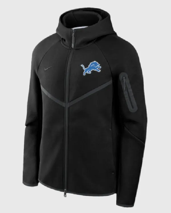 Detroit Lions Black Tech Fleece Windrunner Hoodie Detroit Lions Black Tech Fleece Windrunner Hoodie
