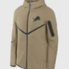 Detroit Lions Men’s Brown Tech Sports Windrunner Hoodie